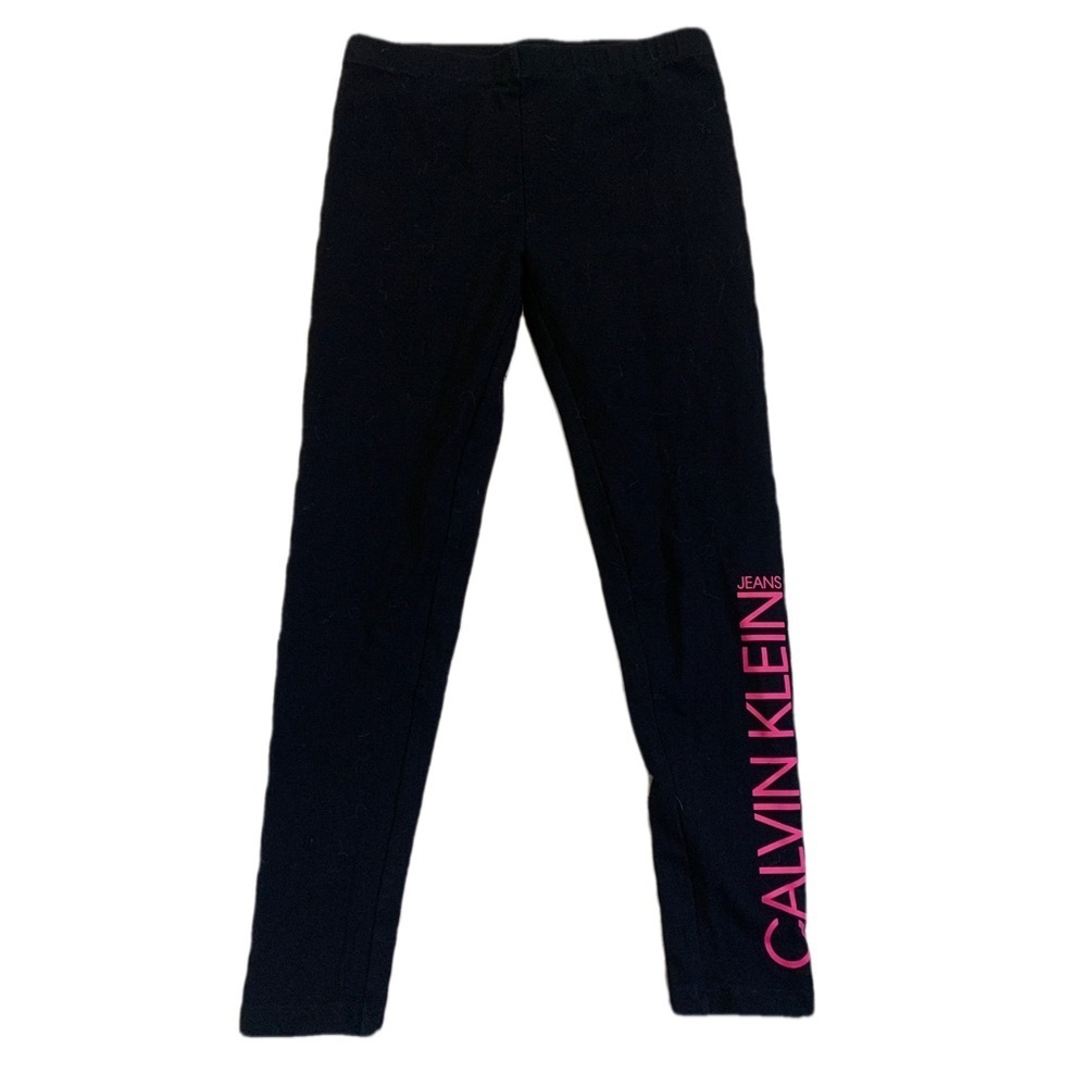 💜 Calvin Klein Jeans Girls Black Leggings L/G (10/12)